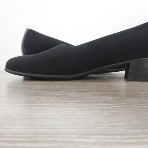 Munro Jet Black Traveler Shoes 1.5" Low Heel Square Closed Toe Slip On Sz 7 - Picture 4 of 15